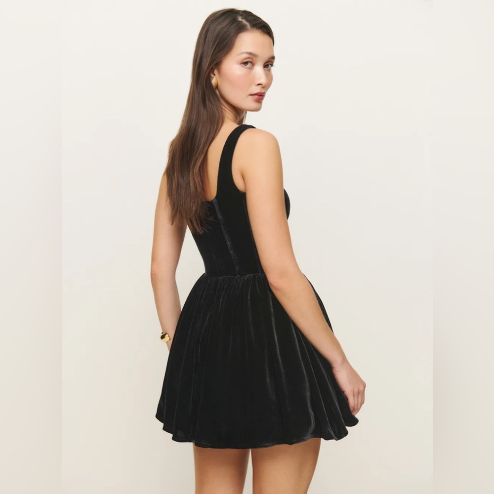 reformation Contessa Velvet Mini Dress - Picture 3 of 8